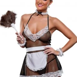 Magic Silk Sheer Mesh French Maid Lingerie
